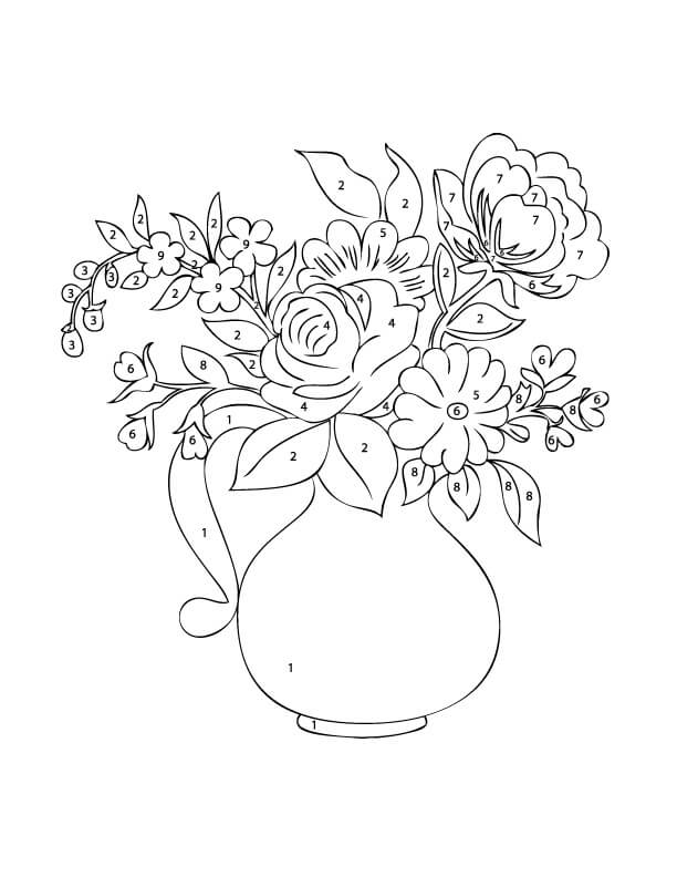 Normal Vase of Flower Color By Number