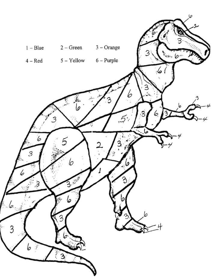 T-Rex Color By Number Color By Number