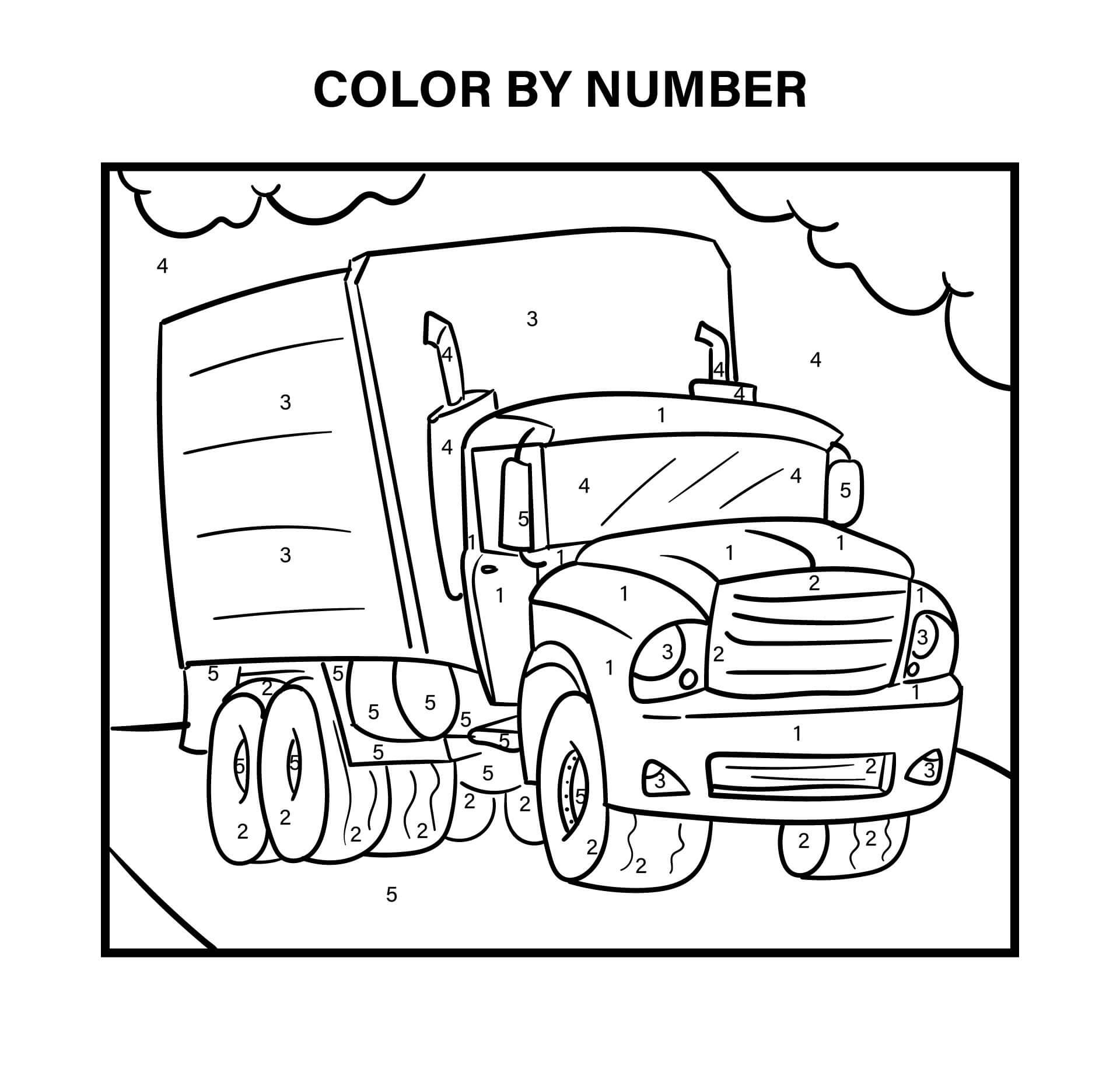 Awesome Truck Color By Number