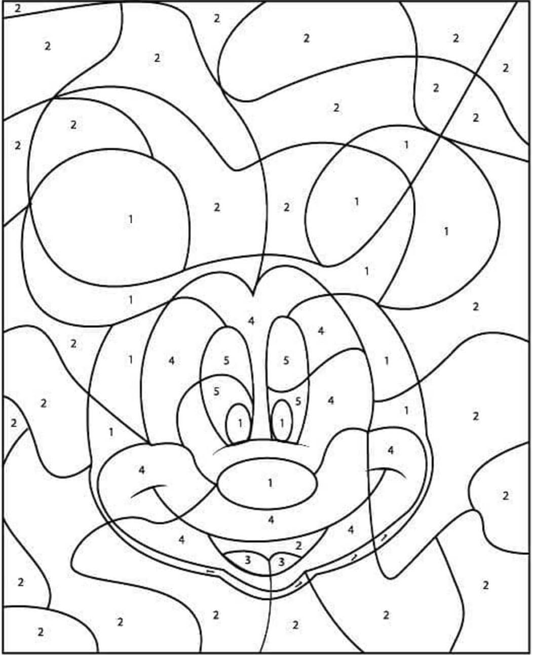 Mickey Mouse Color by Number Color By Number