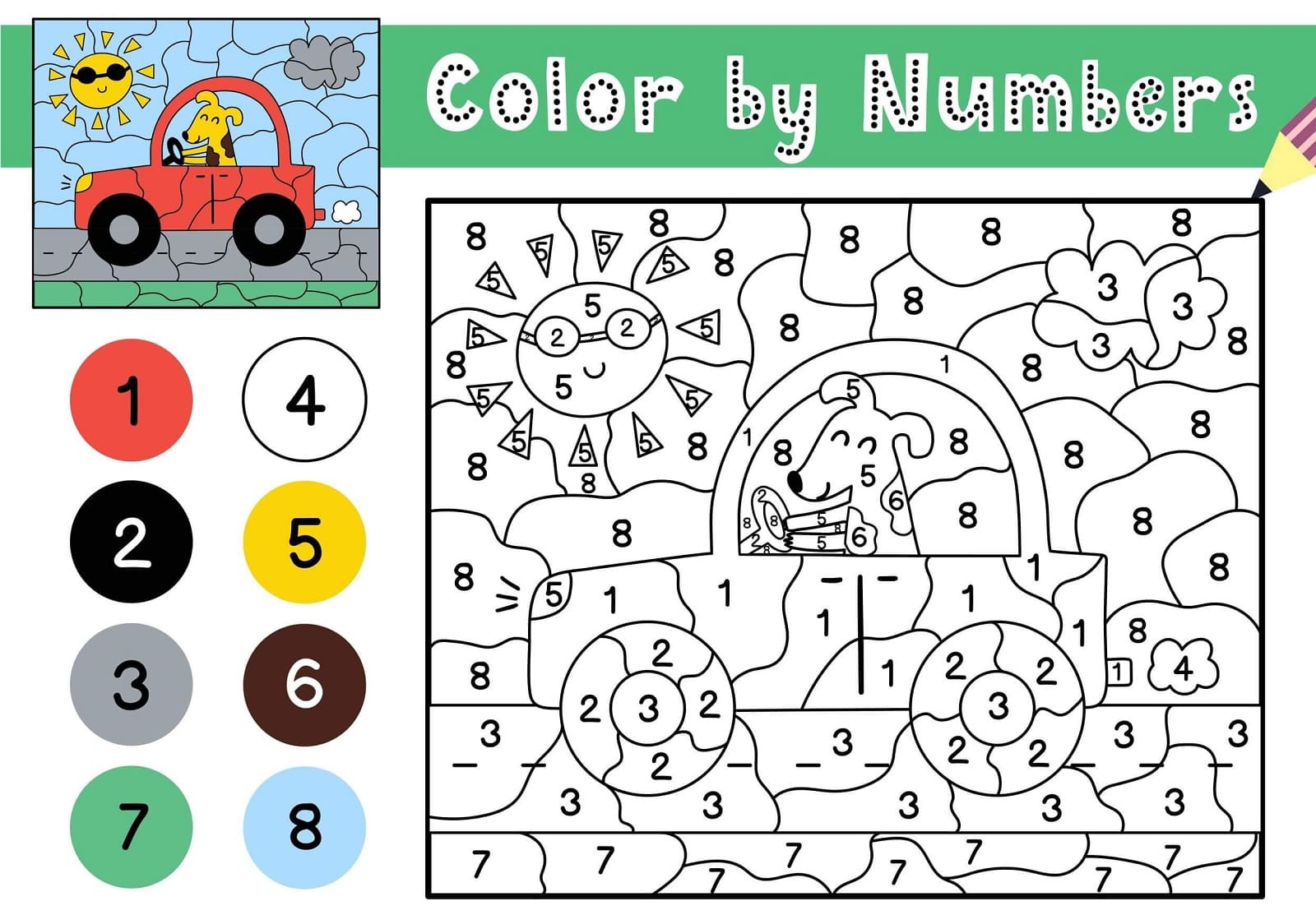 A Dog Color By Number