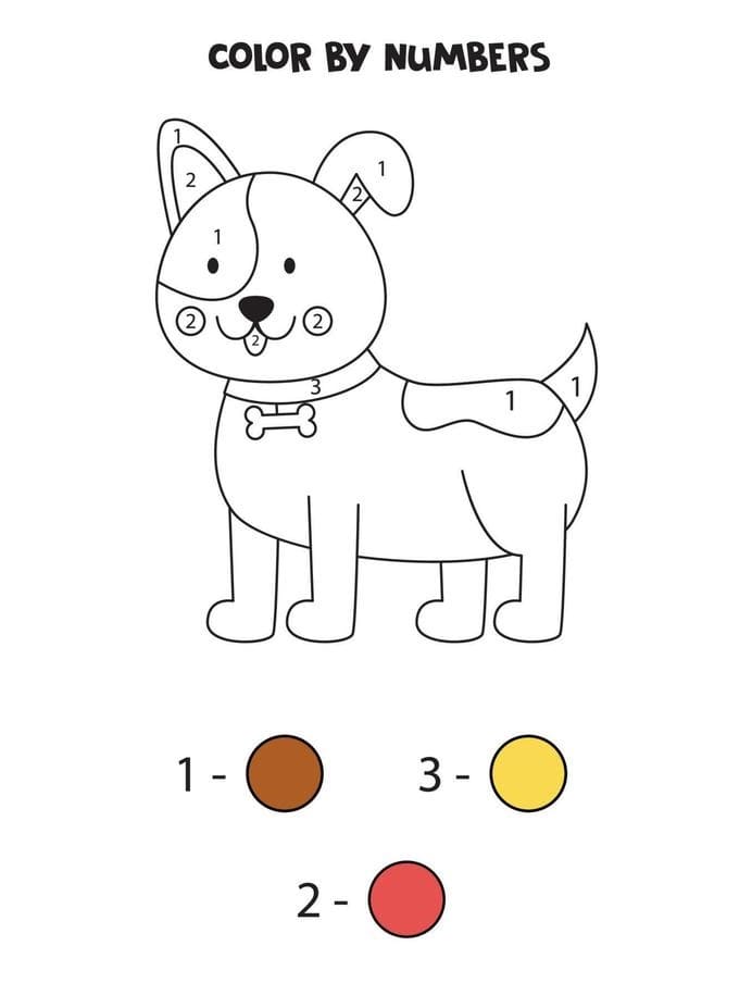 Adorable Dog Color By Number