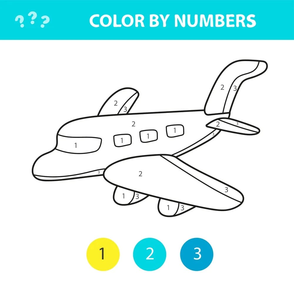 An Airplane Color By Number Color By Number