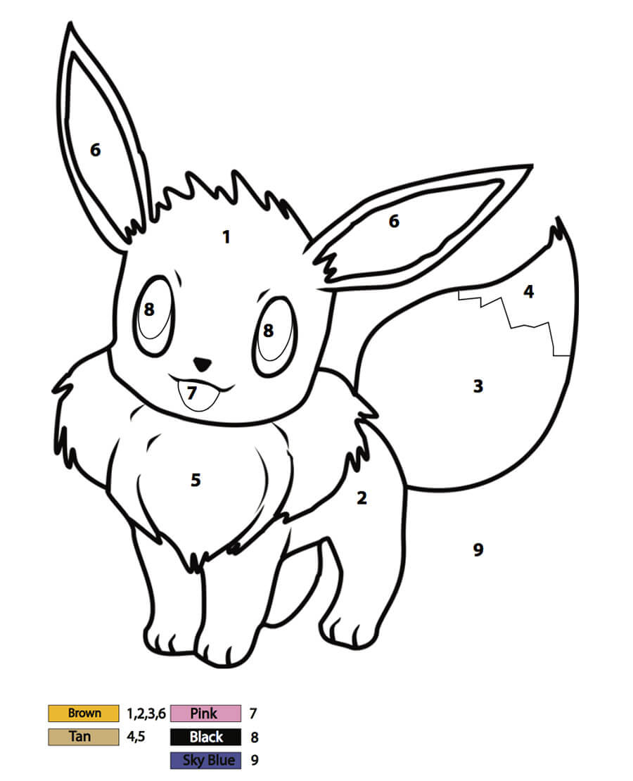 Cute Eevee Color by Number Color By Number