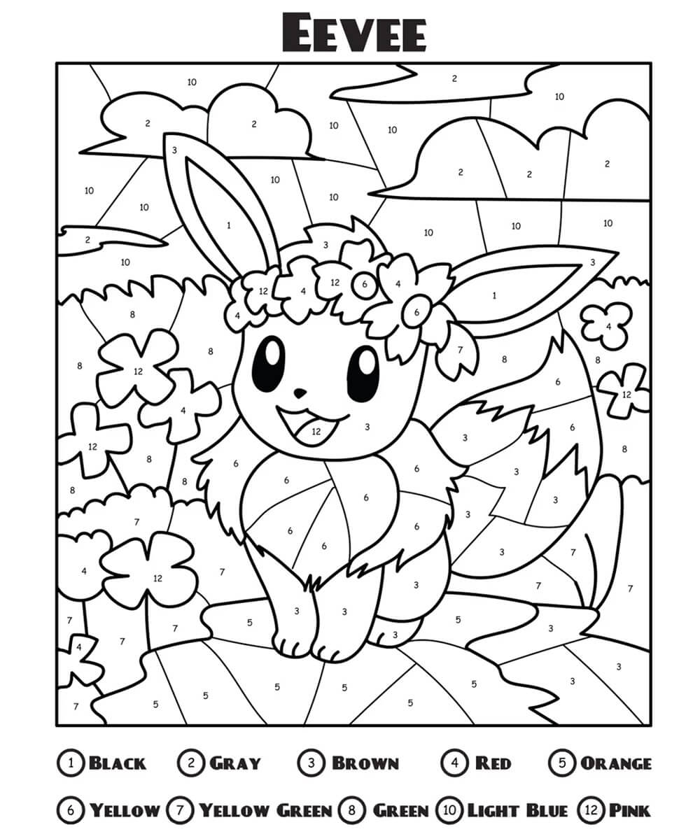 Eevee Color by Number Color By Number