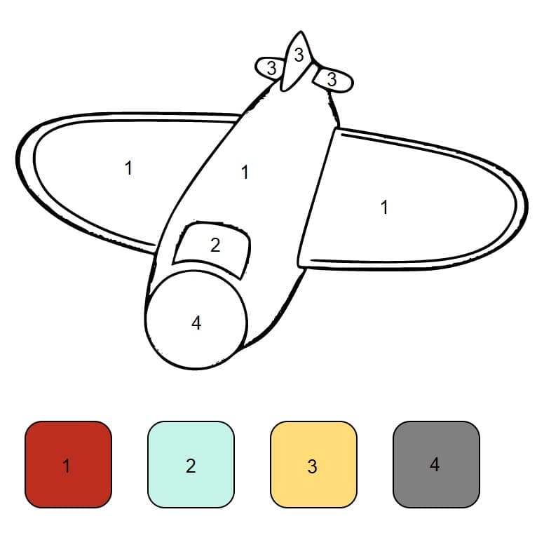 Fun Airplane Color By Number Color By Number