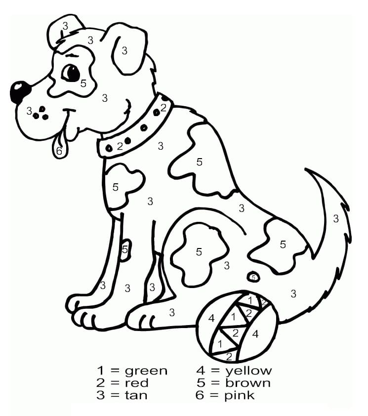 Fun Dog Color By Number