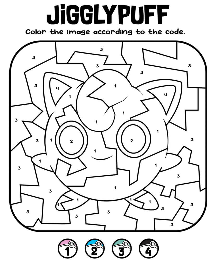 Jigglypuff Pokemon Color by Number Color By Number