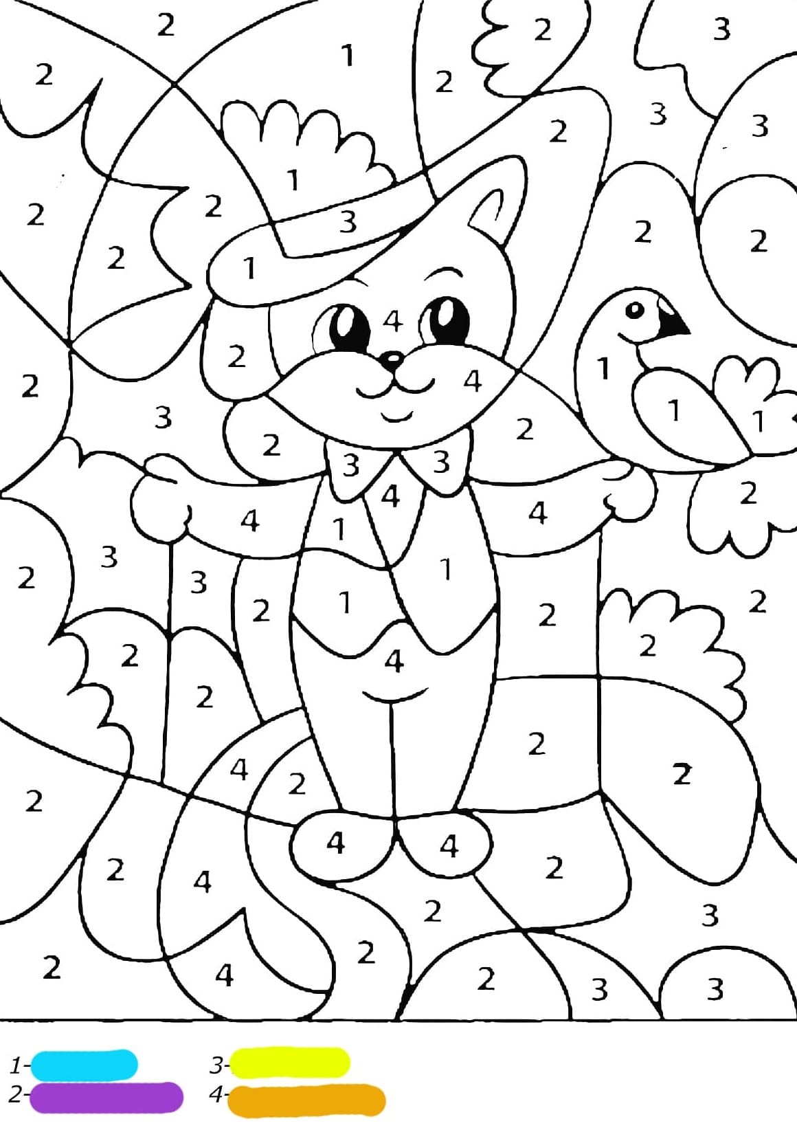 Magician Cat Color By Number