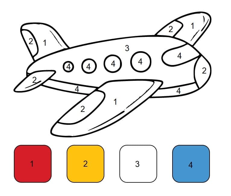 Print Airplane Color By Number Color By Number