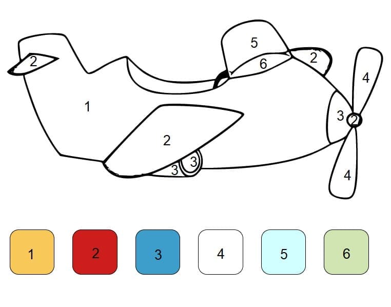 Printable Airplane Color By Number Color By Number