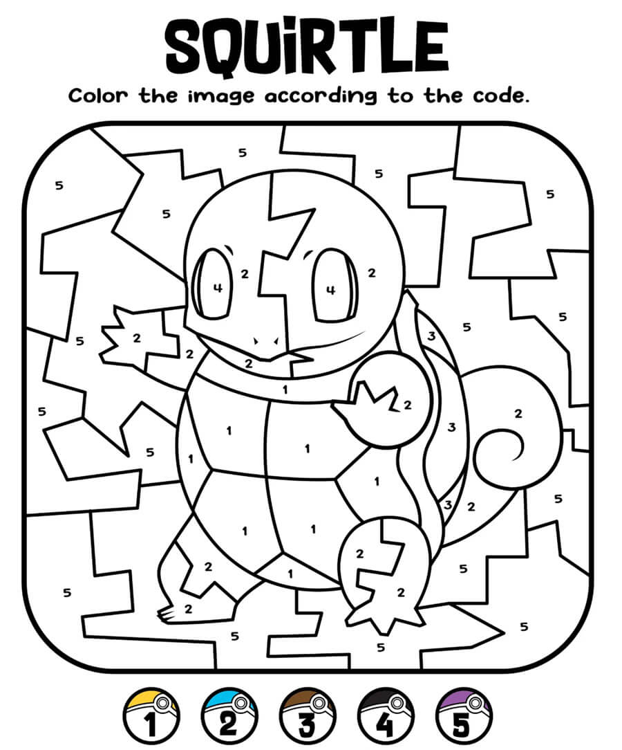 Squirtle Color by Number Color By Number