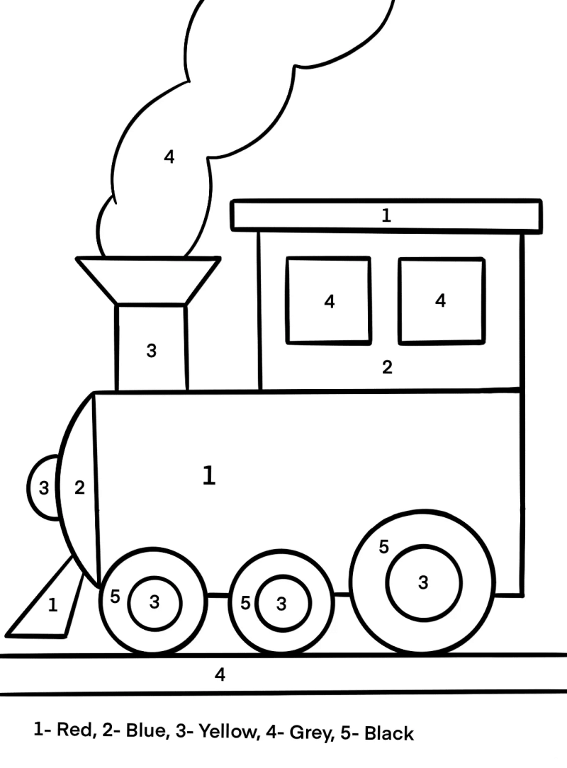 Basic train color by number