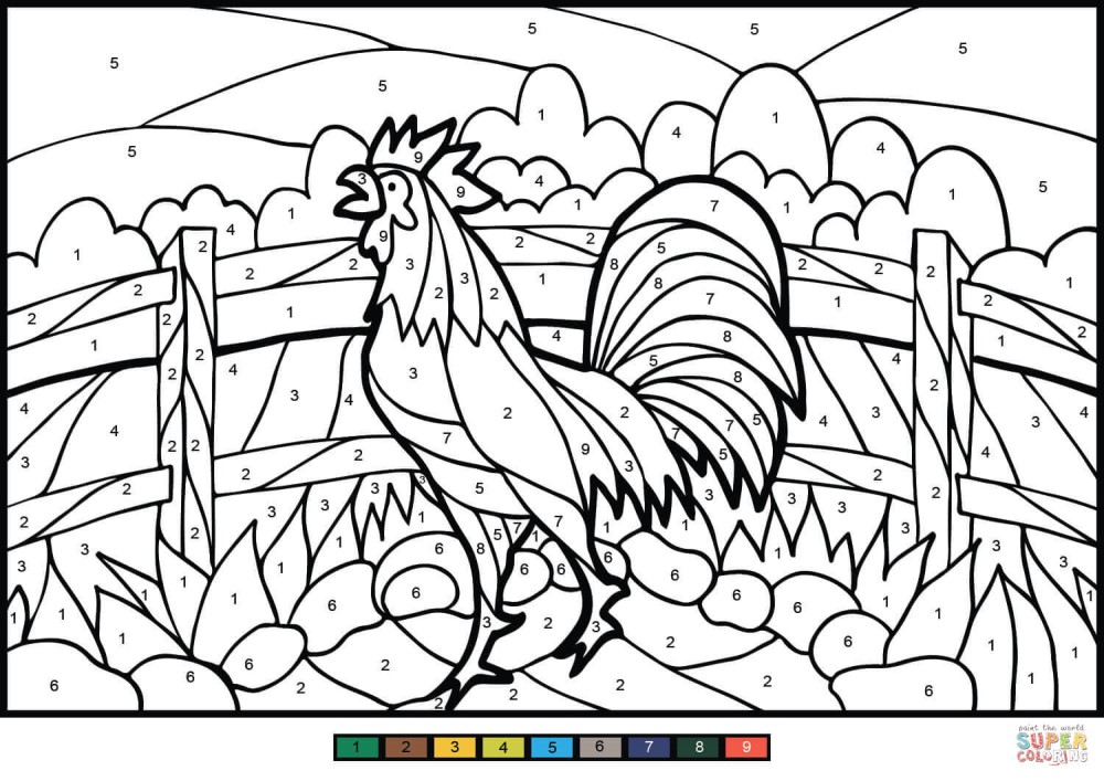 Beautiful chicken color by number Color By Number