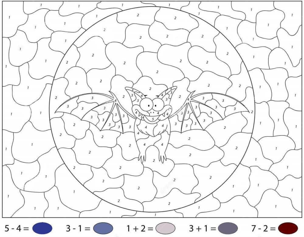 Big-eyed bat color by number Color By Number