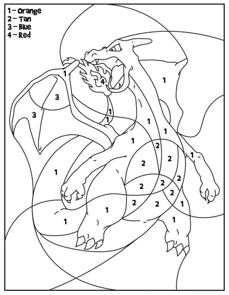 Charizard pokemon color by number Color By Number