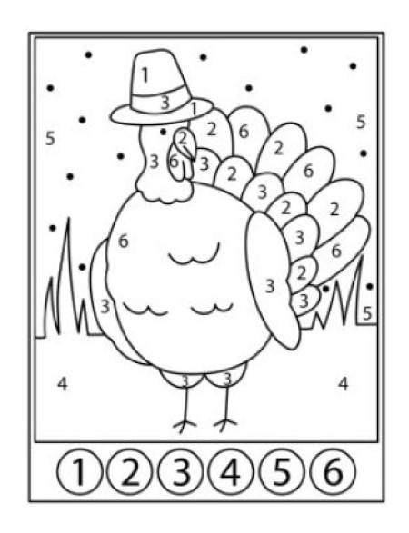 Chicken with hat color by number