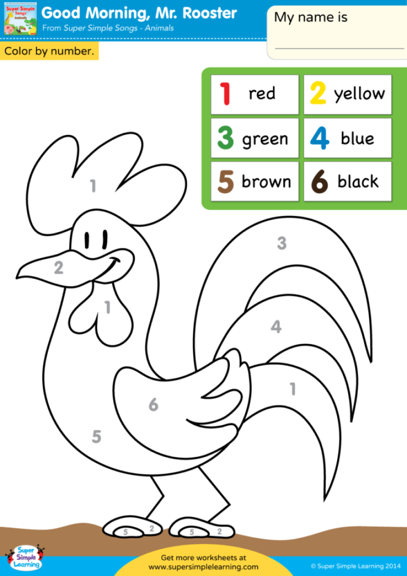 Funny chicken color by number
