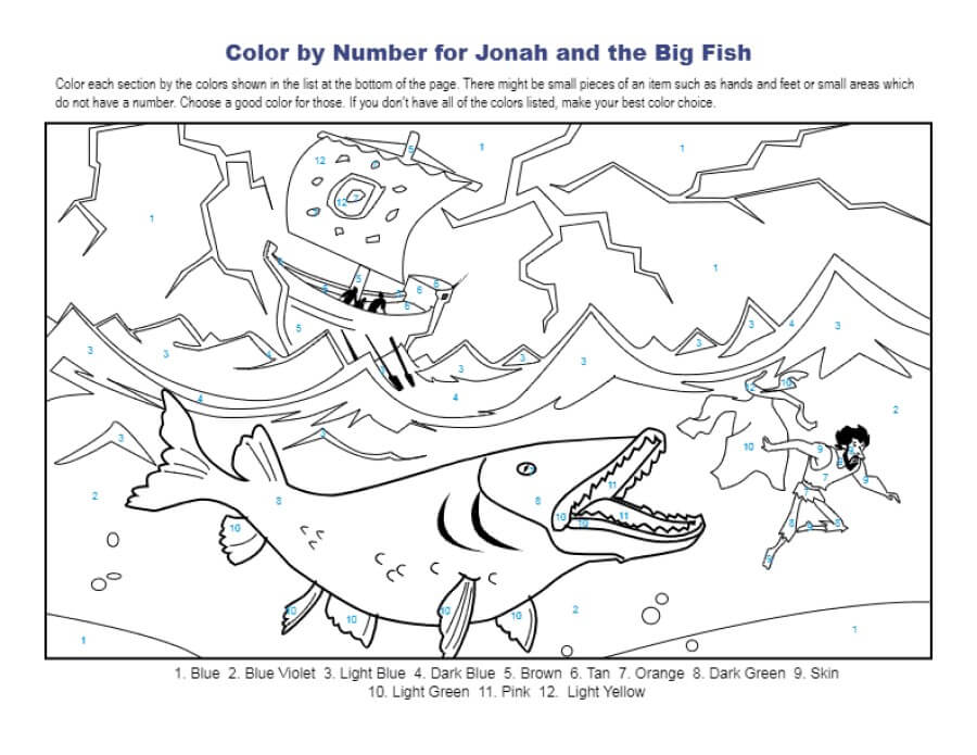 Giant fish color by number