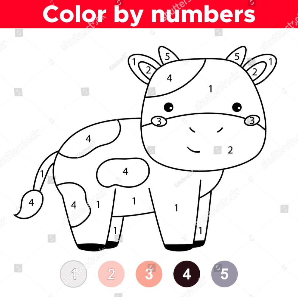 Little cow color by number