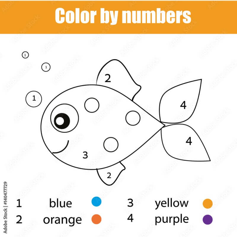 Little fish color by number