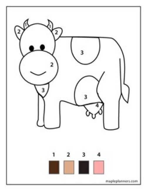 Lovely dairy cow color by number Color By Number
