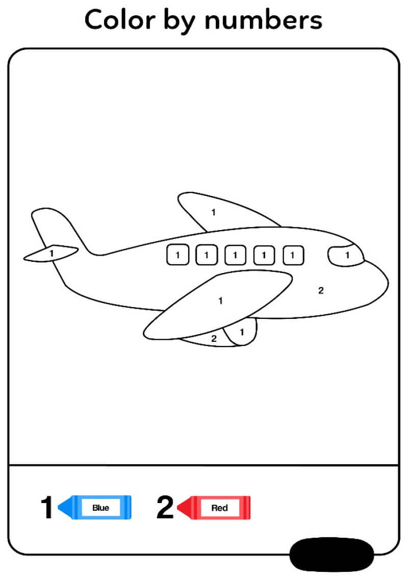 Normal airplane color by number