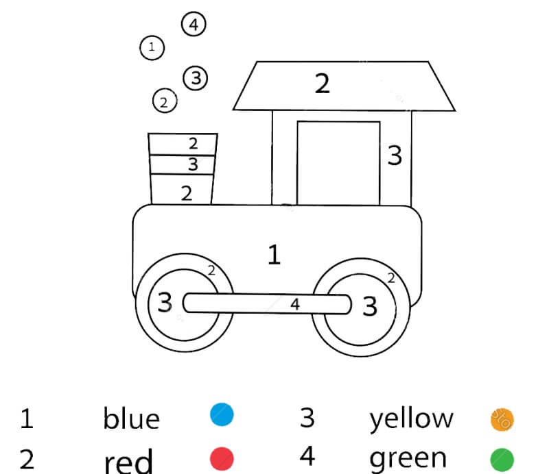 Normal train color by number