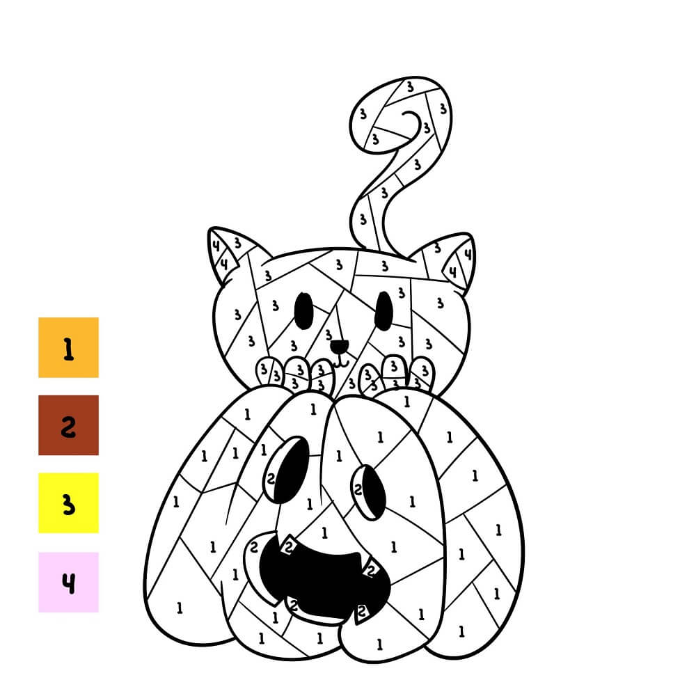 Pumpkin head color by number Color By Number