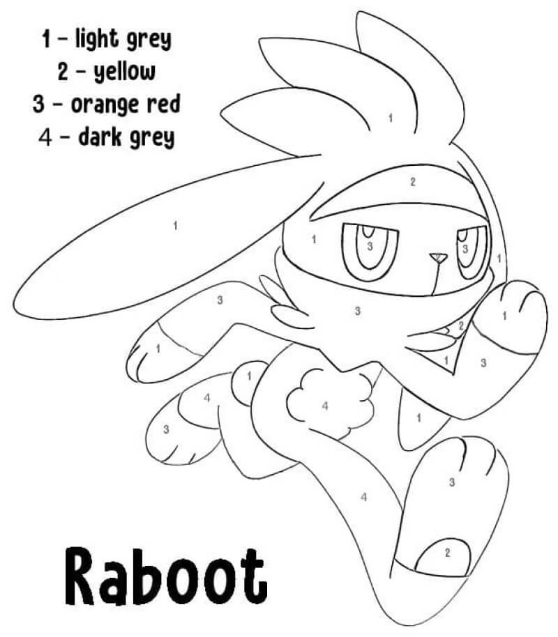 Raboot pokemon color by number Color By Number