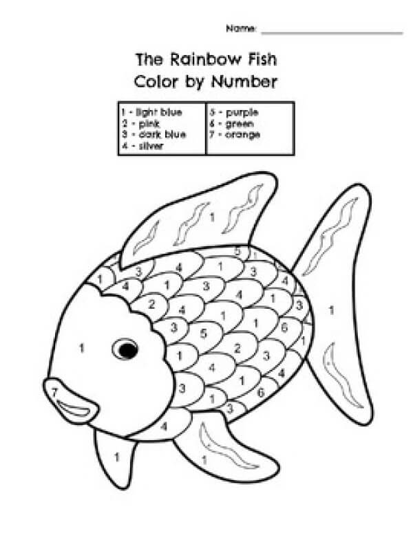 Rainbow fish color by number