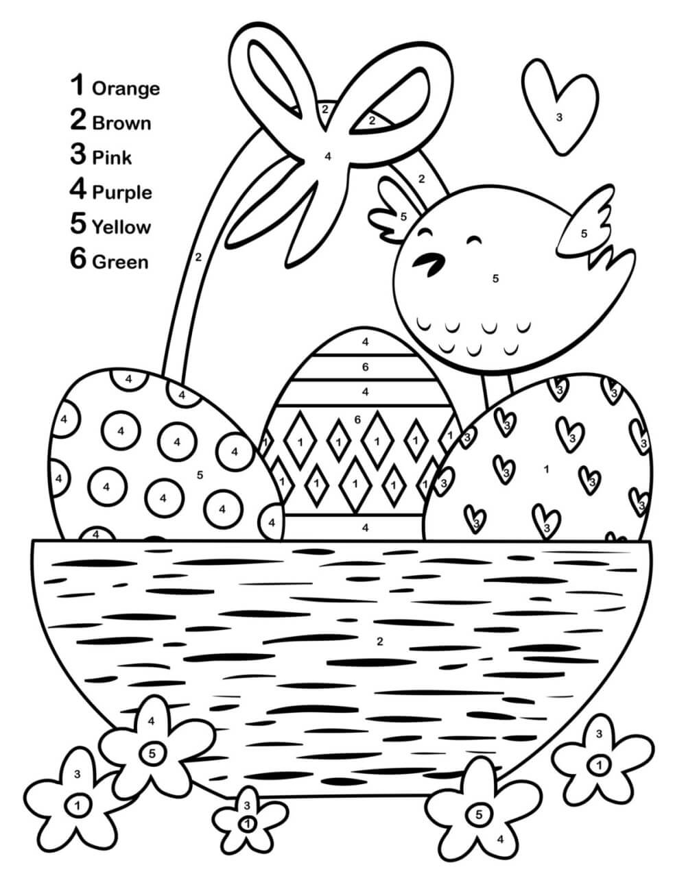 The chicken and the easter eggs color by number Color By Number