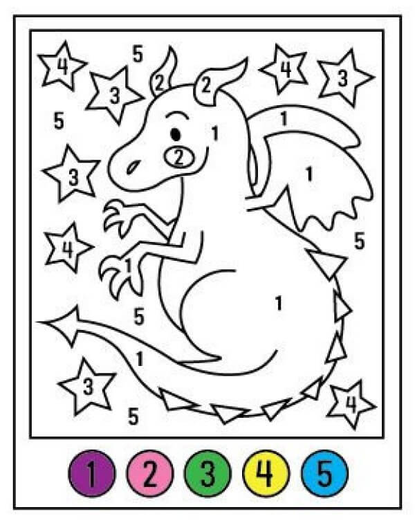 Tiny Dragon color by number Color By Number