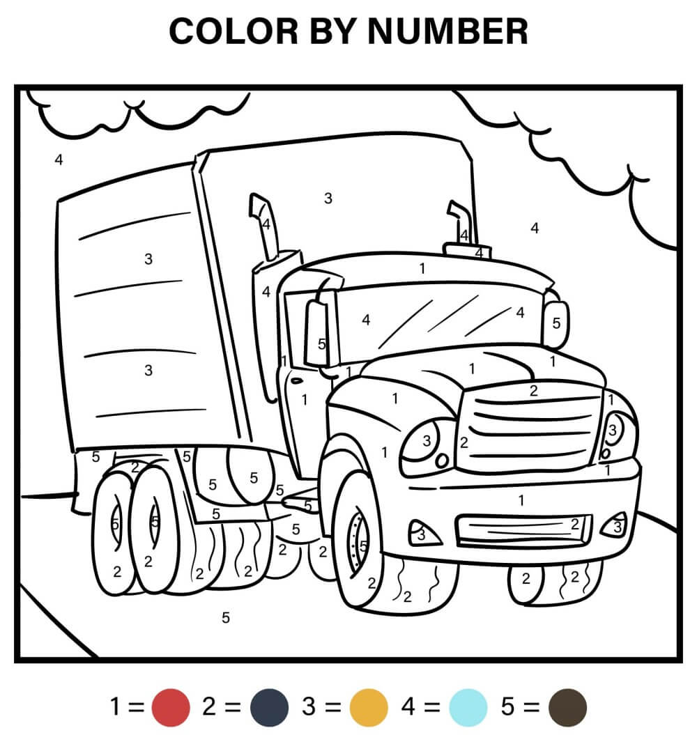 Truck color by number Color By Number