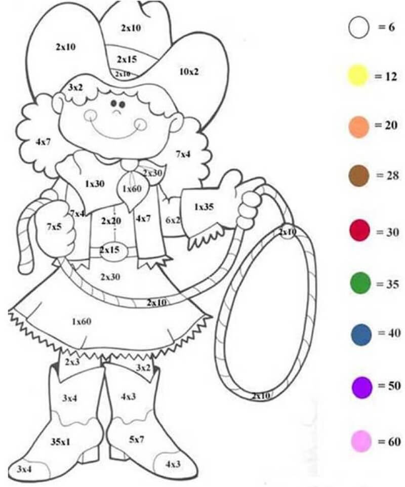 Western girl color by number Color By Number