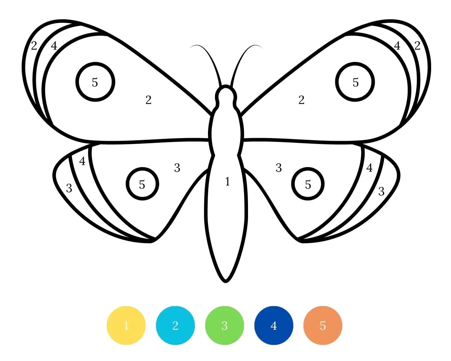 A Butterfly Color By Number Color By Number