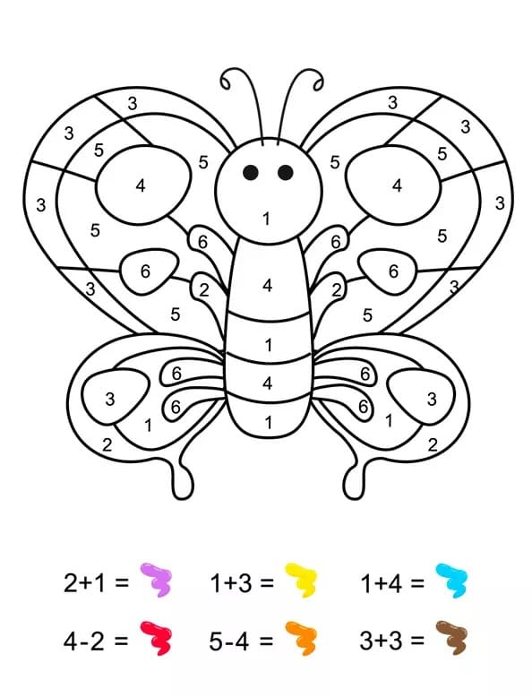 Butterfly Color By Number Math Color By Number