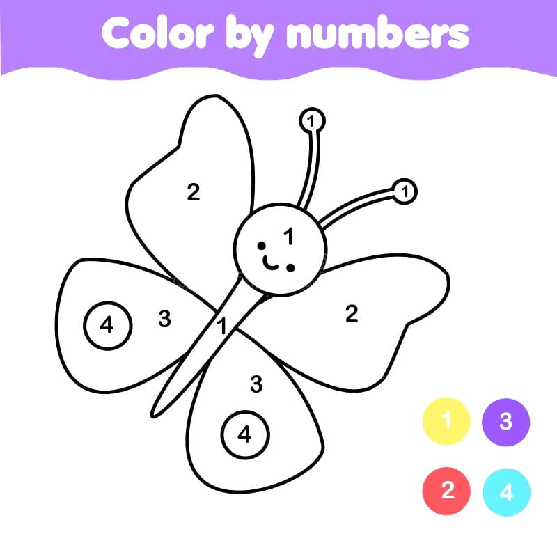 Butterfly Cute Color By Number Color By Number