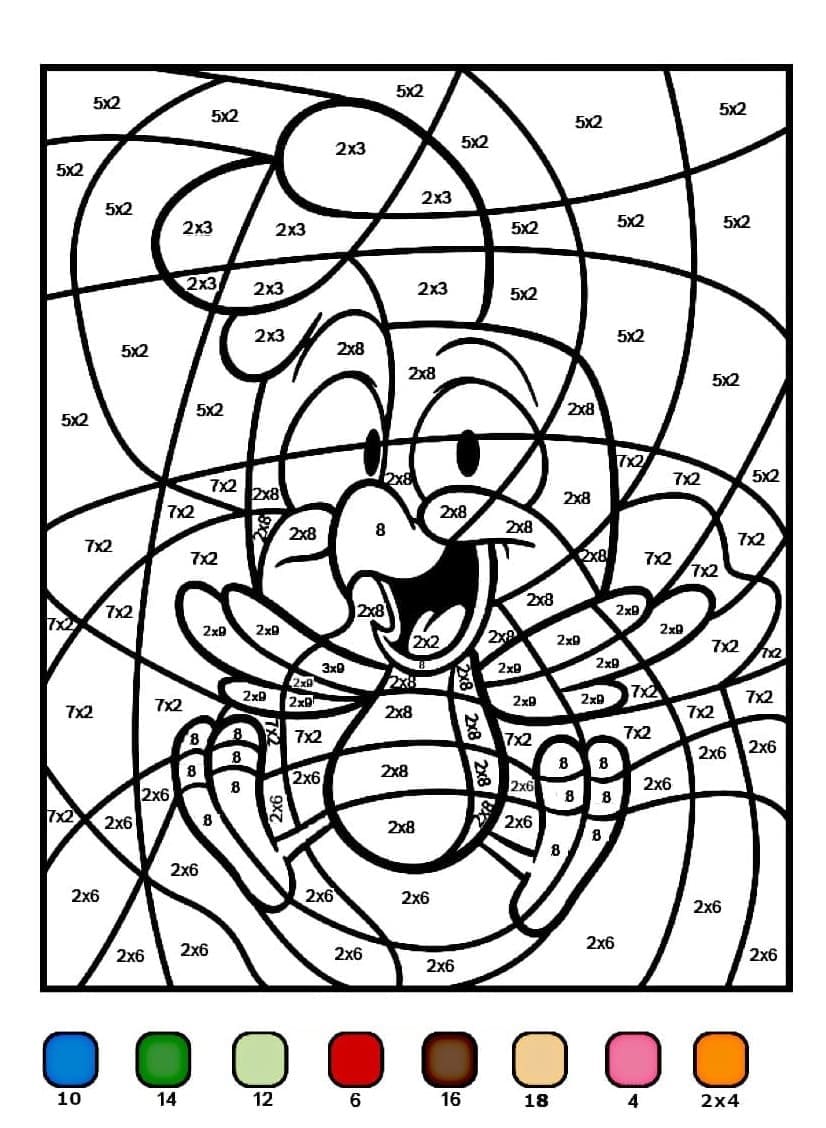 Chick Multiplication Color By Number Color By Number