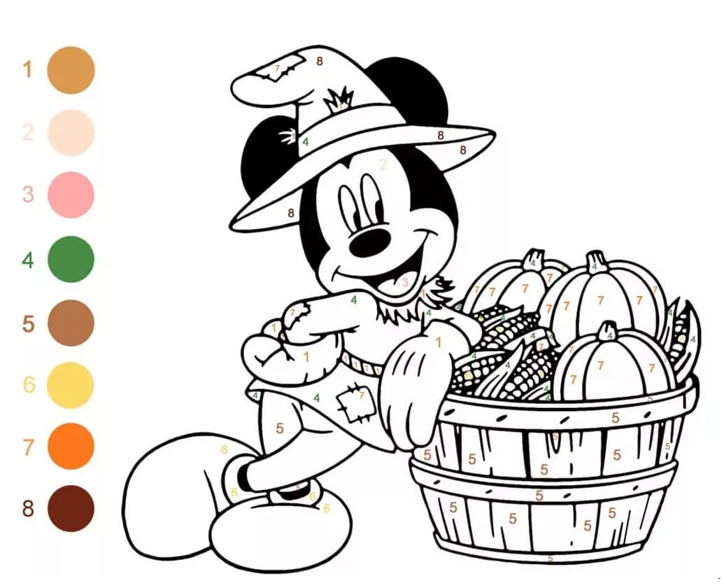 Disney Mickey Mouse Color By Number Color By Number