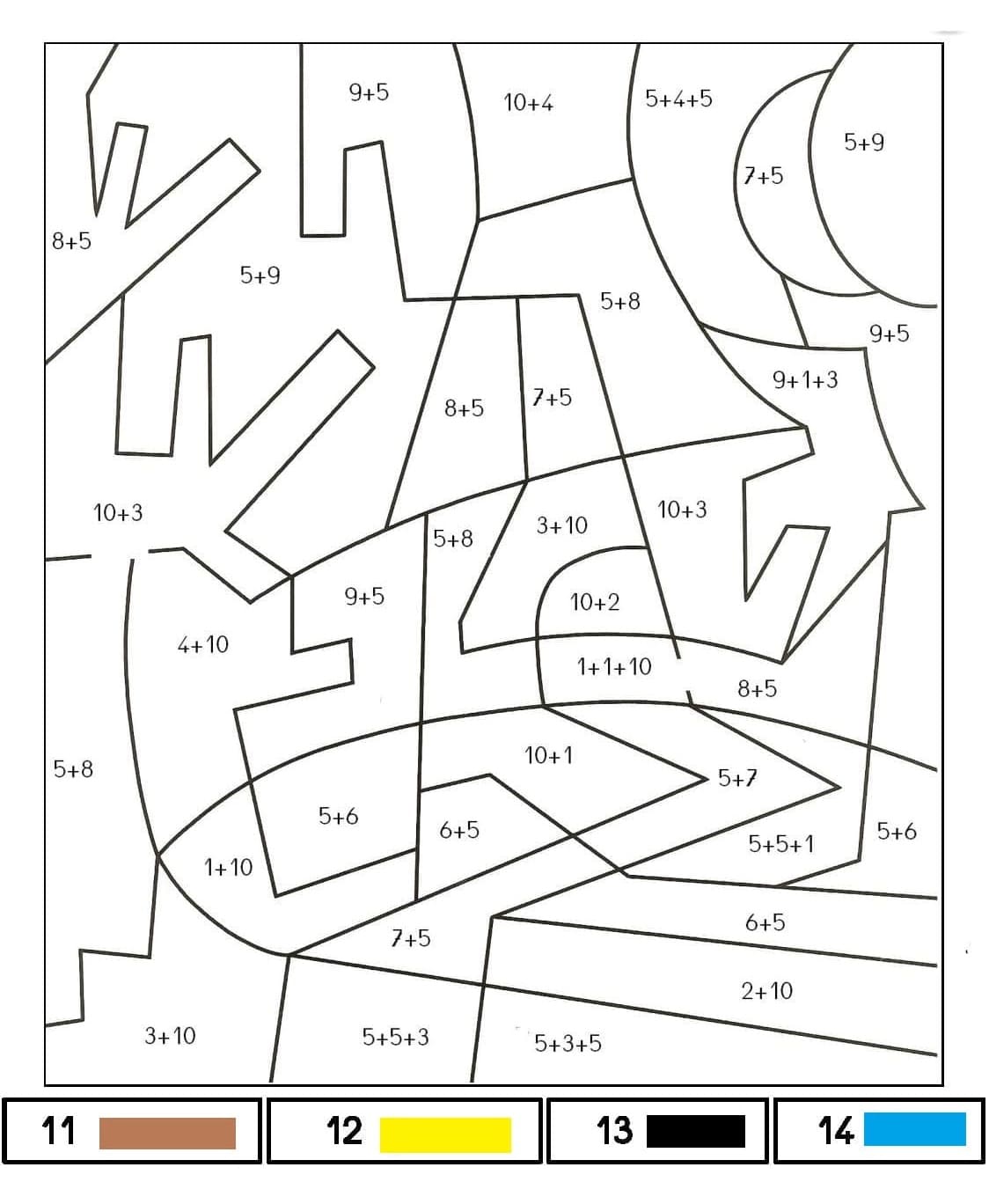 Free Addition Color By Number Color By Number