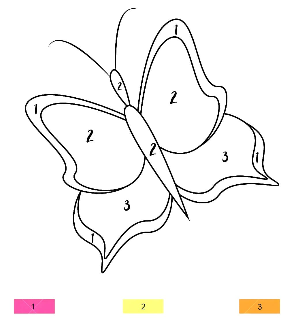 Free Butterfly Color By Number Color By Number