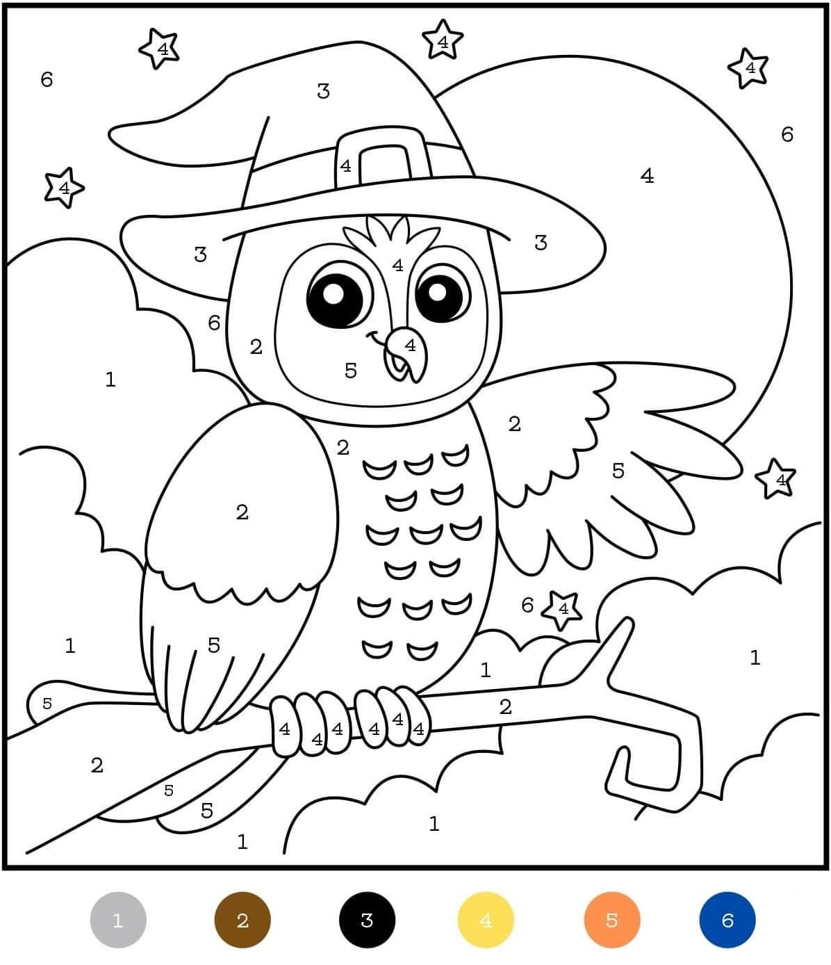 Halloween Owl Color By Number Color By Number