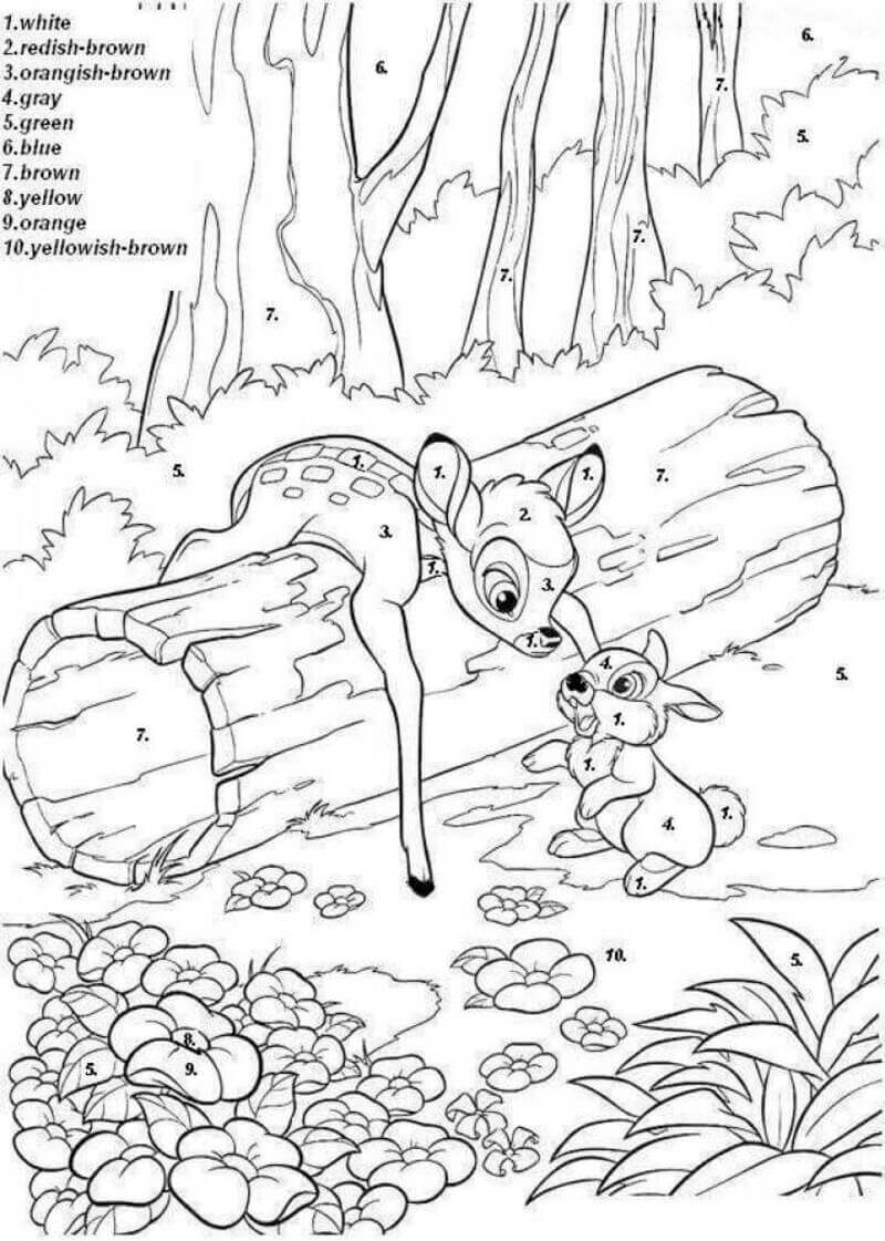 Bambi in Disney color by number