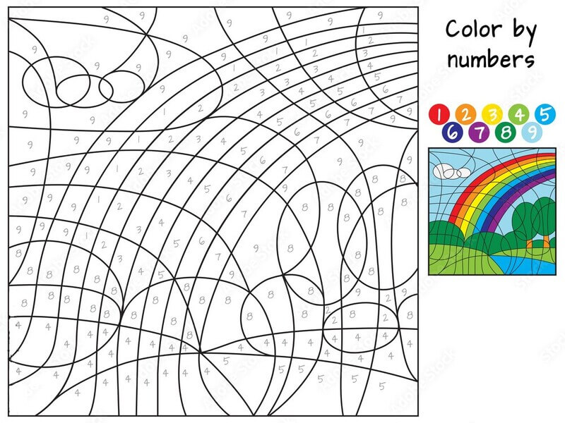 Beauty rainbow color by number