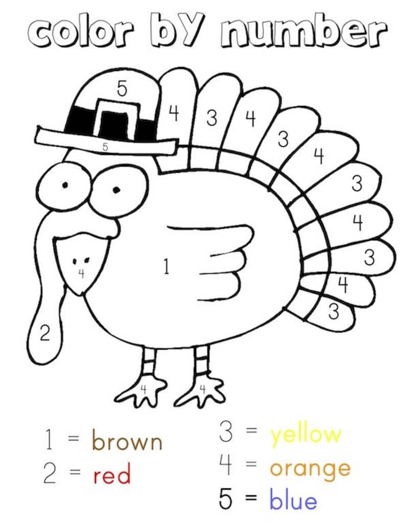 Big-eyed turkey color by number