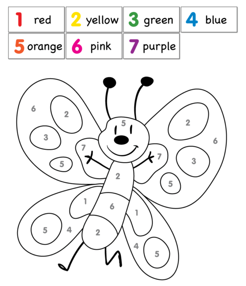 Butterfly is running color by number