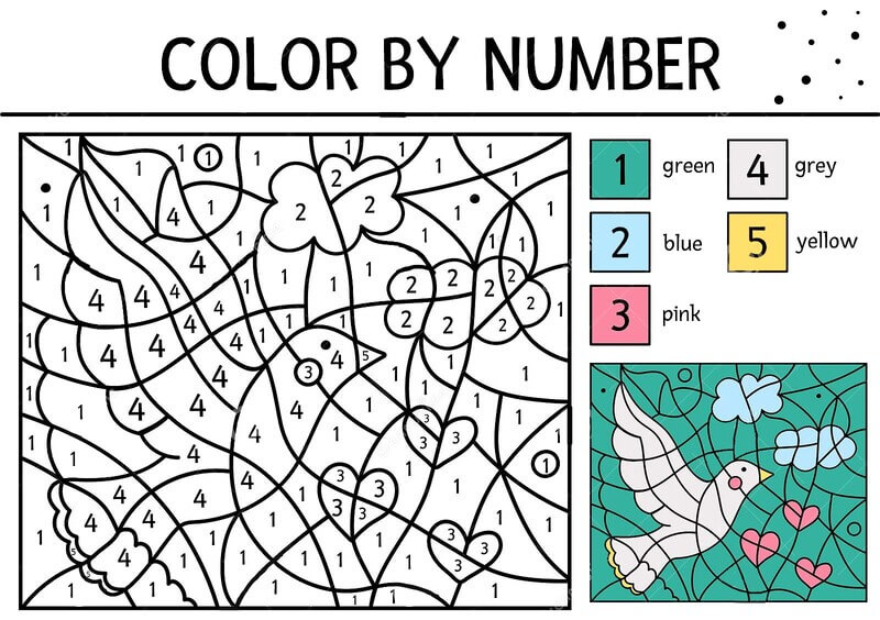 Dove color by number