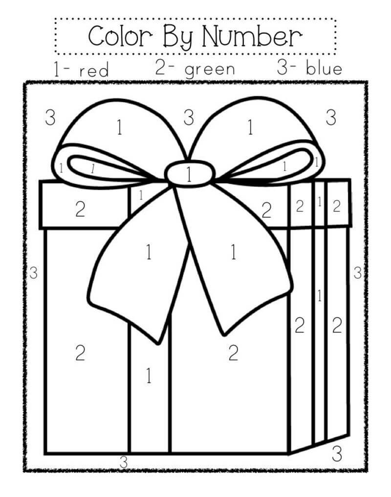 Gift box color by number