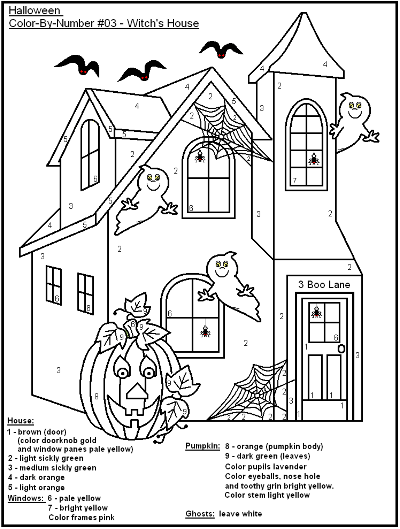 Halloween house Color By Number